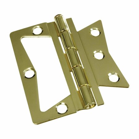 HOMECARE PRODUCTS 3.5 in. Steel Brass Non-Mortise Hinge, 2PK HO3311812
